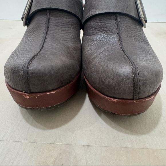 Korks by Kork Ease Mantha Women's 8 Brown Pebble Leather Heel Clog Buckle - Picture 11 of 15